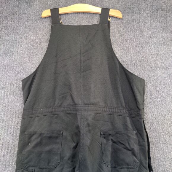 Carhartt Men's Bib Overalls 40x30 Black Square Neck Buckle Cargo Pocket - Picture 6 of 12